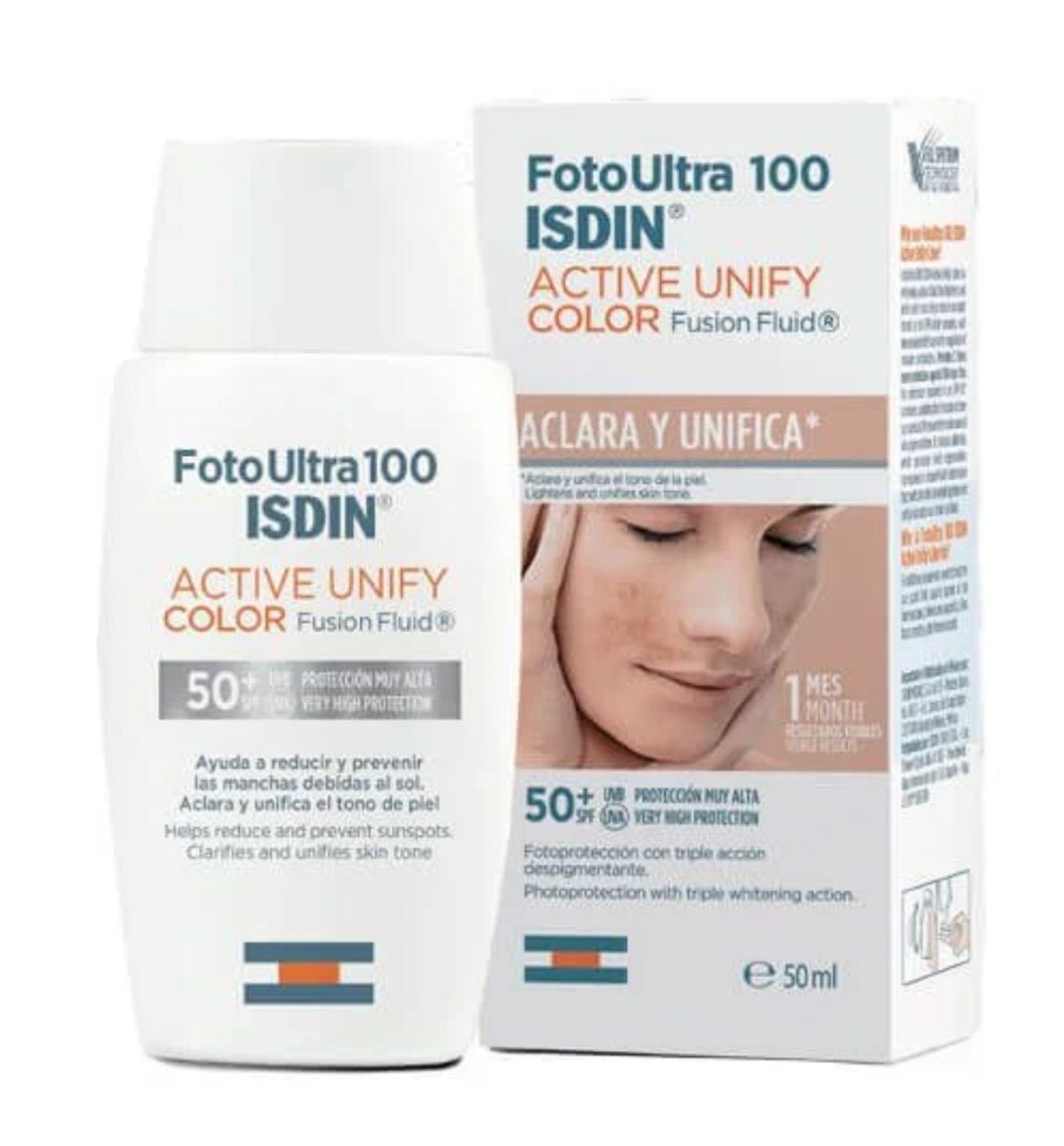 FotoUltra 100 ISDIN Active Unify COLOR Fusion Fluid SPF50+ 50mL - Imagen 2